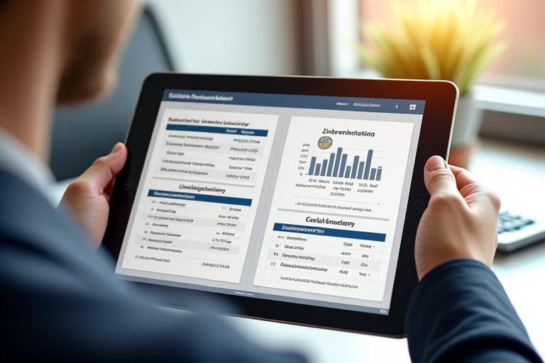 Person analysiert Finanzdokumente und Grafiken zum Thema Kredite.