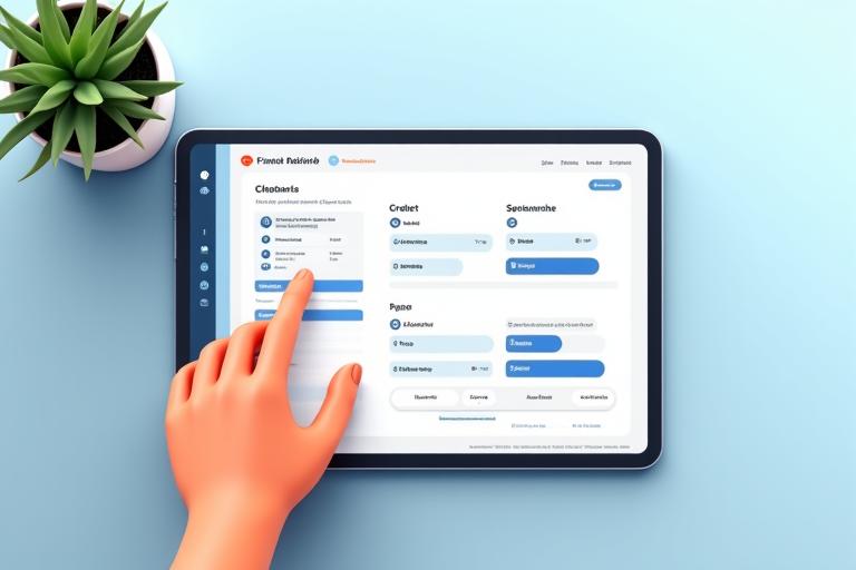 Person arbeitet an einem Dashboard mit Finanzgrafiken und Lernmodulen.