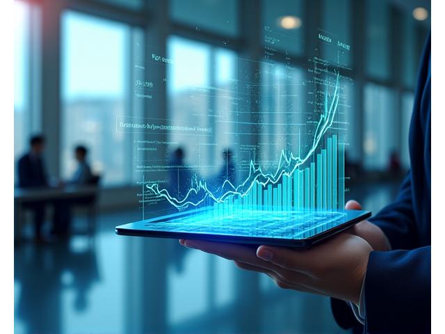 Visualisierung von Diagrammen und Analysetools, die Geschäftsentwicklung und Zukunftsperspektiven symbolisieren, anstelle traditioneller Lohnzettel.