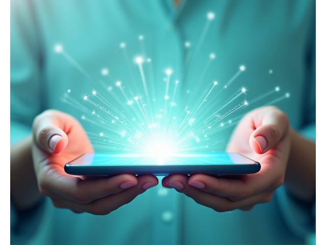 Offene Hände empfangen auf einem Smartphone ein digitales Zertifikat mit globalen Verbindungslinien, symbolisiert die Möglichkeiten alternativer, datenbasierter Bonitätsprüfungen.