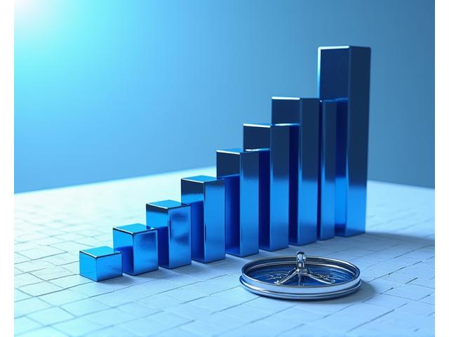 Wachsende Säulen auf einem Finanzdiagramm, gestützt durch präzise Berechnungen, symbolisieren langfristige finanzielle Strategien und Wachstum.