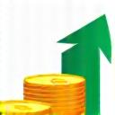 Icon: Münzstapel mit Pfeil nach oben