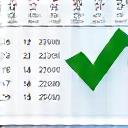 Icon: Kalender mit Haken für Planungssicherheit