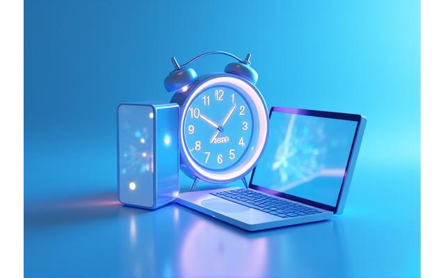 Uhr die 24/7 anzeigt mit Kalender und Handy